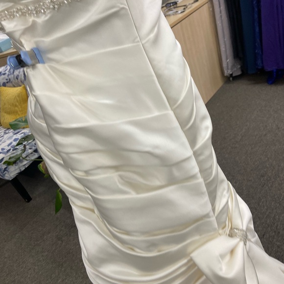 David's Bridal Elegant Cream Wedding Dress - Picture 13 of 16